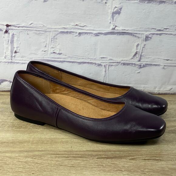Vionic Orinda Ballet Flats Women's 11 Wide Plum Purple Square Toe Comfort Shoes - Picture 1 of 8